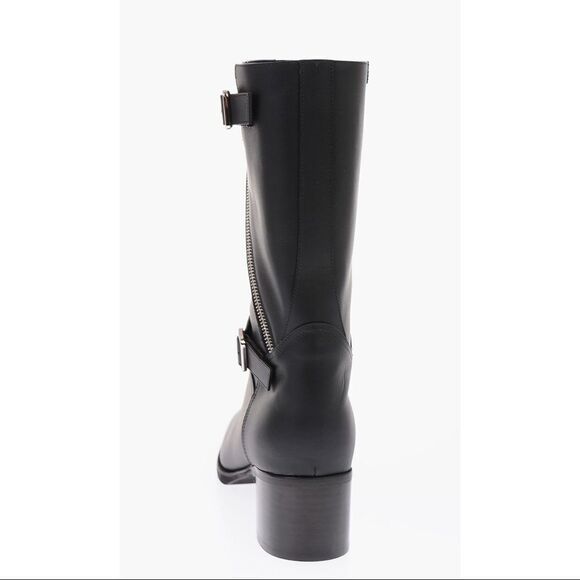 NWT Giuseppe Zanotti Esther Leather Mid-Calf Motorcycle Boots in Black 8 - Picture 8 of 17
